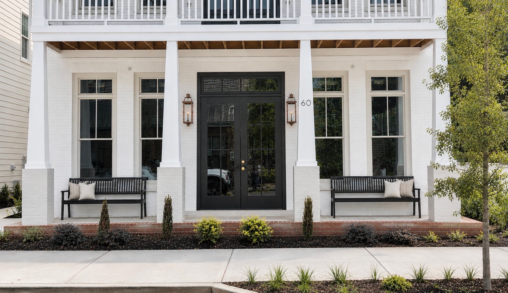 Present-day exterior of The Suites at Adair